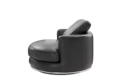 Sale Hamilton Leather Round Swivel Armchair Armchairs And Accent Chairs