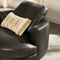 Sale Hamilton Leather Round Swivel Armchair Armchairs And Accent Chairs