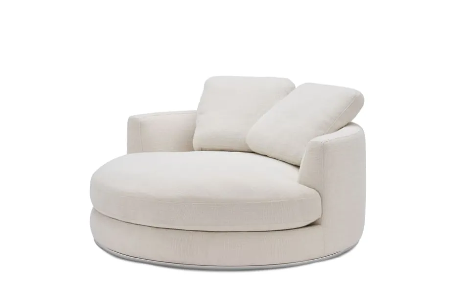 Clearance Hamilton Round Performance Fabric Swivel 1.5 Seater Armchair Armchairs And Accent Chairs