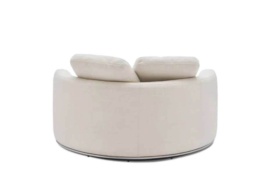 Clearance Hamilton Round Performance Fabric Swivel 1.5 Seater Armchair Armchairs And Accent Chairs