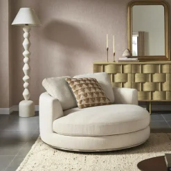 Clearance Hamilton Round Performance Fabric Swivel 1.5 Seater Armchair Armchairs And Accent Chairs
