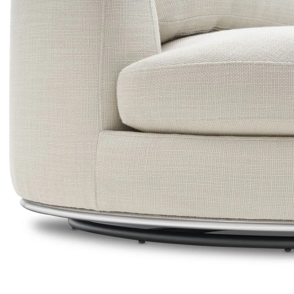 Clearance Hamilton Round Performance Fabric Swivel 1.5 Seater Armchair Armchairs And Accent Chairs