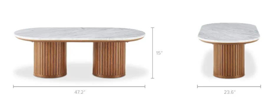 New Harper Marble Rectangular Coffee Table Coffee Tables
