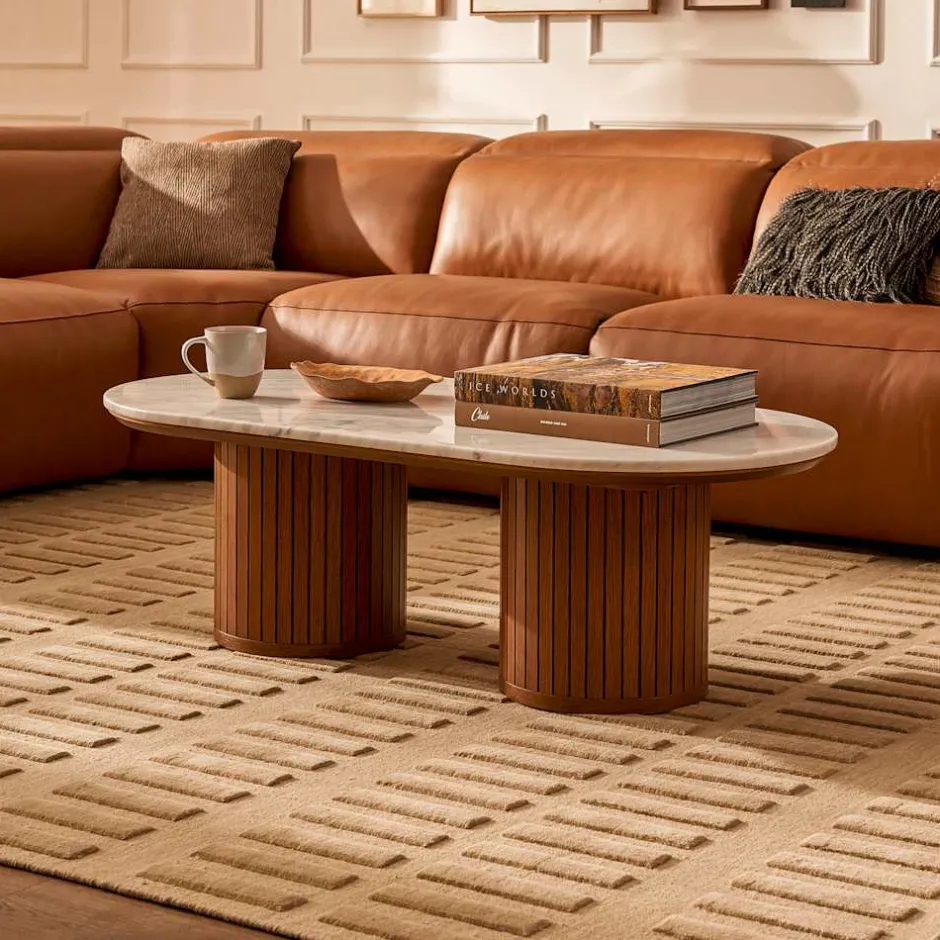 New Harper Marble Rectangular Coffee Table Coffee Tables