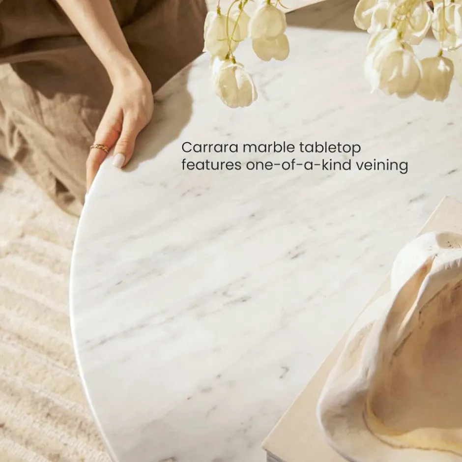 Discount Harper Marble Side Table Nightstands & Bedside Tables|Side Tables