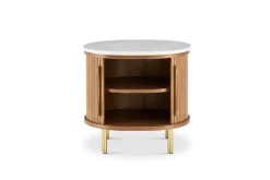 Discount Harper Marble Storage Side Table Nightstands & Bedside Tables|Side Tables