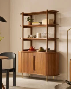 Discount Harper Small Sideboard with Hutch Small Space Storage|Shelves & Bookcases
