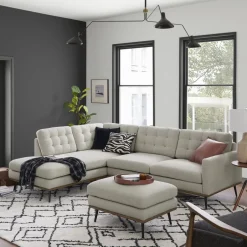 Online Isaac Bumper Chaise Sectional Sofa with Ottoman Living Room Sets|Living Room Sets