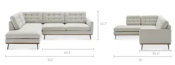 Fashion Isaac Bumper Chaise Sectional Sofa Sectional Sofas