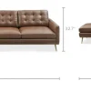 Outlet Isaac Leather Bumper Chaise Sectional Sofa Leather Sofas|Sectional Sofas