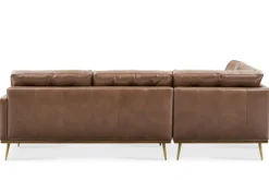 Outlet Isaac Leather Bumper Chaise Sectional Sofa Leather Sofas|Sectional Sofas