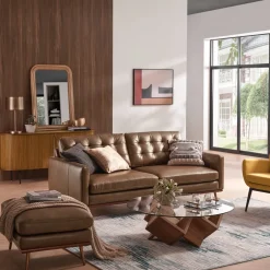 Hot Isaac Leather Ottoman Footstools, Ottomans & Poufs|Leather Sofas