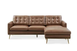 Discount Isaac Leather Reversible Sectional Sofa Leather Sofas|Sectional Sofas