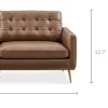 Discount Isaac Leather Sofa Small Living Room Furniture|Leather Sofas