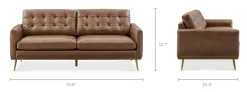 Discount Isaac Leather Sofa Small Living Room Furniture|Leather Sofas