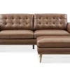 Hot Isaac Leather Sofa with Ottoman Living Room Sets|Living Room Sets