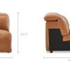 Best Jaron Leather Armless Sofa Armchairs And Accent Chairs|Leather Sofas