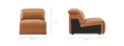 Best Jaron Leather Armless Sofa Armchairs And Accent Chairs|Leather Sofas