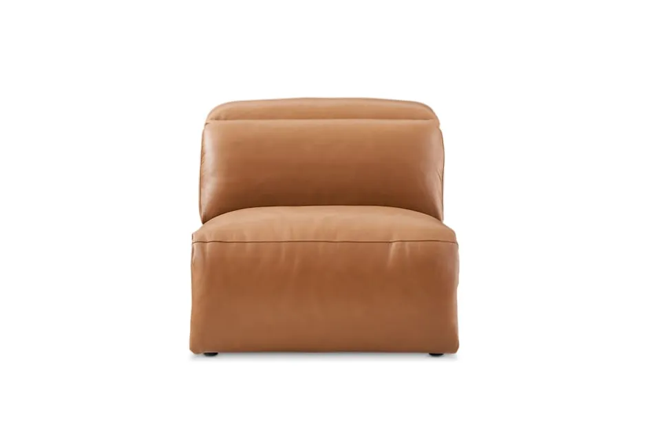 Best Jaron Leather Armless Sofa Armchairs And Accent Chairs|Leather Sofas