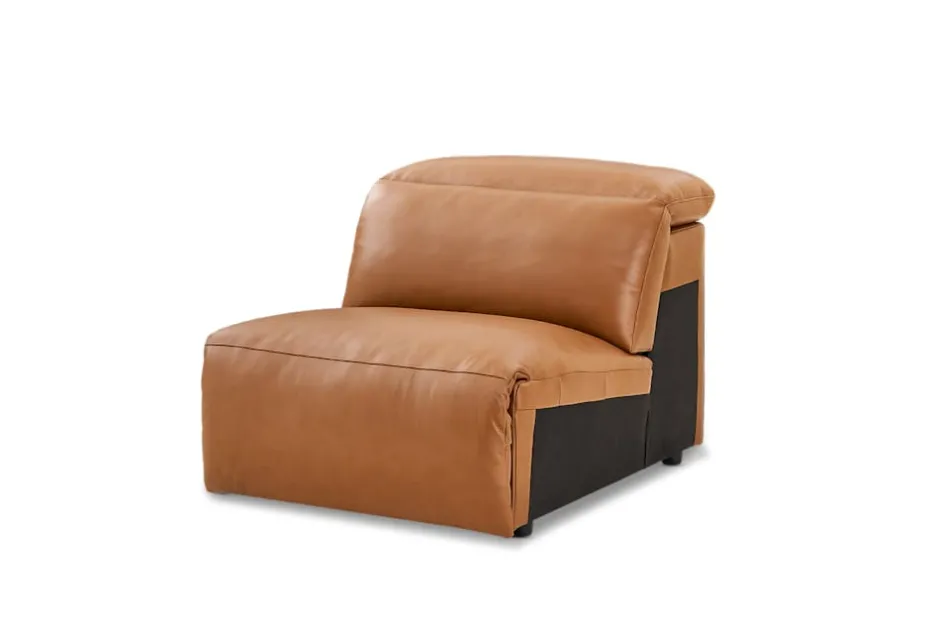Best Jaron Leather Armless Sofa Armchairs And Accent Chairs|Leather Sofas