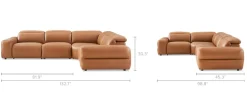 Best Jaron Leather Recliner Chaise Sectional Sofa Leather Sofas|Sectional Sofas