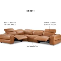 Best Jaron Leather Recliner Chaise Sectional Sofa Leather Sofas|Sectional Sofas