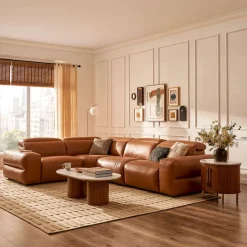 Best Jaron Leather Recliner Chaise Sectional Sofa Leather Sofas|Sectional Sofas