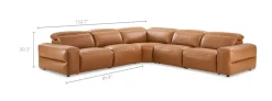 Clearance Jaron Leather Recliner L-Shaped Sectional Sofa Leather Sofas|Sectional Sofas