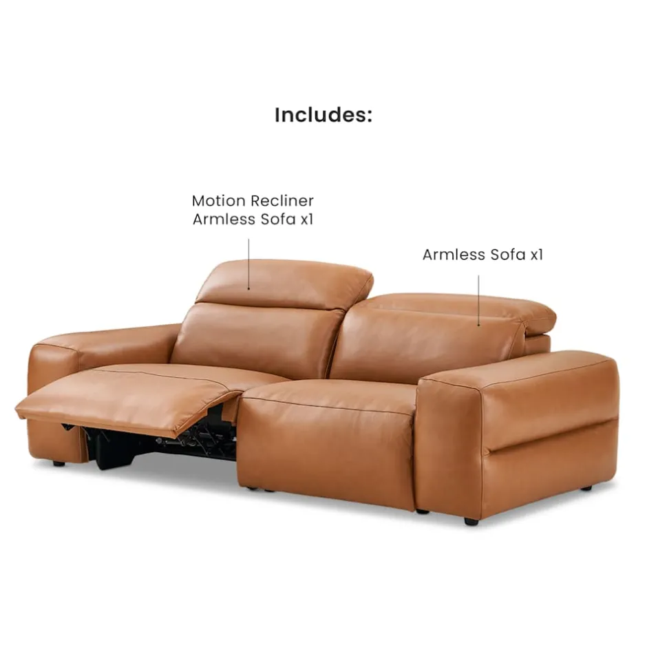 New Jaron Leather Recliner Sofa Leather Sofas|3 Seater Sofas