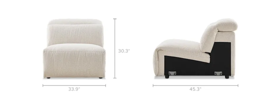 Clearance Jaron Performance Fabric Armless Sofa Armchairs And Accent Chairs|Modular Sofas