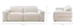 Best Jaron Performance Fabric Recliner Sofa 3 Seater Sofas