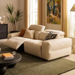 Best Jaron Performance Fabric Recliner Sofa 3 Seater Sofas