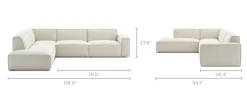 Fashion Jonathan Extended Side Chaise Sectional Sofa Sectional Sofas