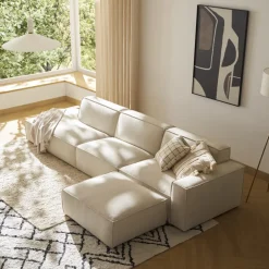 Outlet Jonathan Extended Side Chaise Sofa with Ottoman Living Room Sets|Living Room Sets