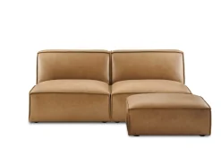 Sale Jonathan Leather Armless 3 Seater Sofa with Ottoman Living Room Sets|Living Room Sets