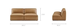 Sale Jonathan Leather Armless 3 Seater Sofa Small Living Room Furniture|Leather Sofas