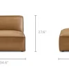 Best Jonathan Leather Armless Sofa Armchairs And Accent Chairs|Leather Sofas