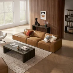 Outlet Jonathan Leather Extended Side Chaise Sofa Leather Sofas|3 Seater Sofas