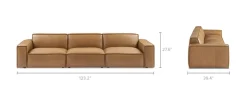 Best Jonathan Leather Extended Sofa Leather Sofas|3 Seater Sofas