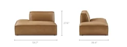 Outlet Jonathan Leather Left Chaise Sofa Leather Sofas|Modular Sofas