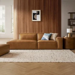 Outlet Jonathan Leather Left Chaise Sofa Leather Sofas|Modular Sofas