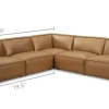 Outlet Jonathan Leather L-Shape Sectional Sofa Leather Sofas|Sectional Sofas