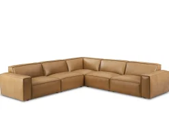 Outlet Jonathan Leather L-Shape Sectional Sofa Leather Sofas|Sectional Sofas