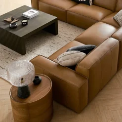 Outlet Jonathan Leather L-Shape Sectional Sofa Leather Sofas|Sectional Sofas