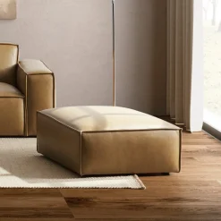 Best Jonathan Leather L-Shape Sectional Sofa with Ottoman Living Room Sets|Living Room Sets