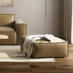 Sale Jonathan Leather Ottoman Footstools, Ottomans & Poufs|Leather Sofas