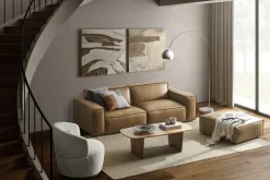 Sale Jonathan Leather Ottoman Footstools, Ottomans & Poufs|Leather Sofas