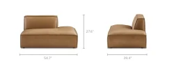 Best Jonathan Leather Right Chaise Sofa Leather Sofas|Modular Sofas