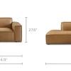 Best Jonathan Leather Side Chaise Sectional Leather Sofas|Sectional Sofas