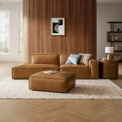 Online Jonathan Leather Side Chaise Sofa with Ottoman Living Room Sets|Living Room Sets